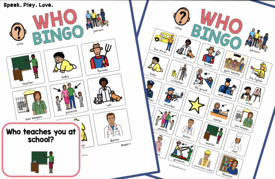 Free Who Questions Speech therapy game